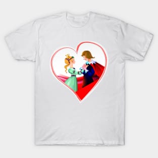 Prince and princess in heart T-Shirt